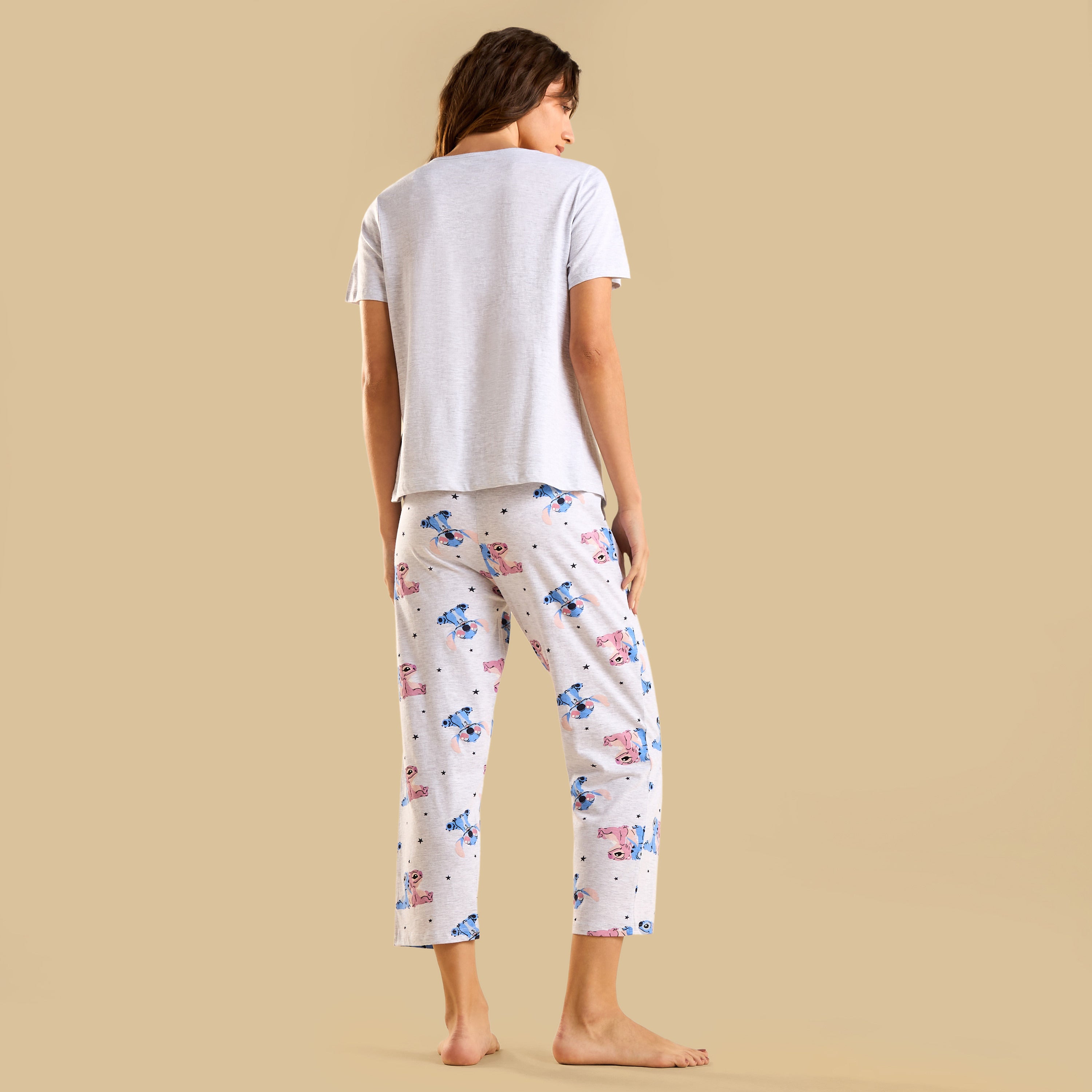 Angel and Stitch Print Pyjama Set