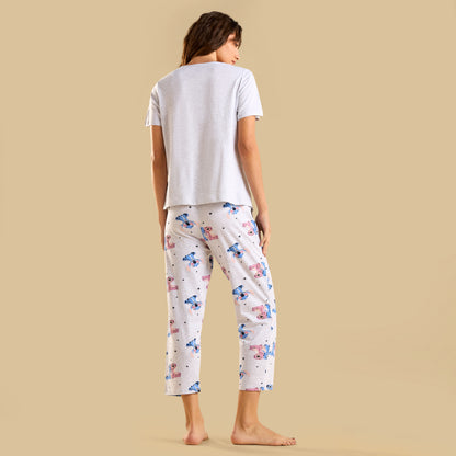 Angel and Stitch Print Pyjama Set