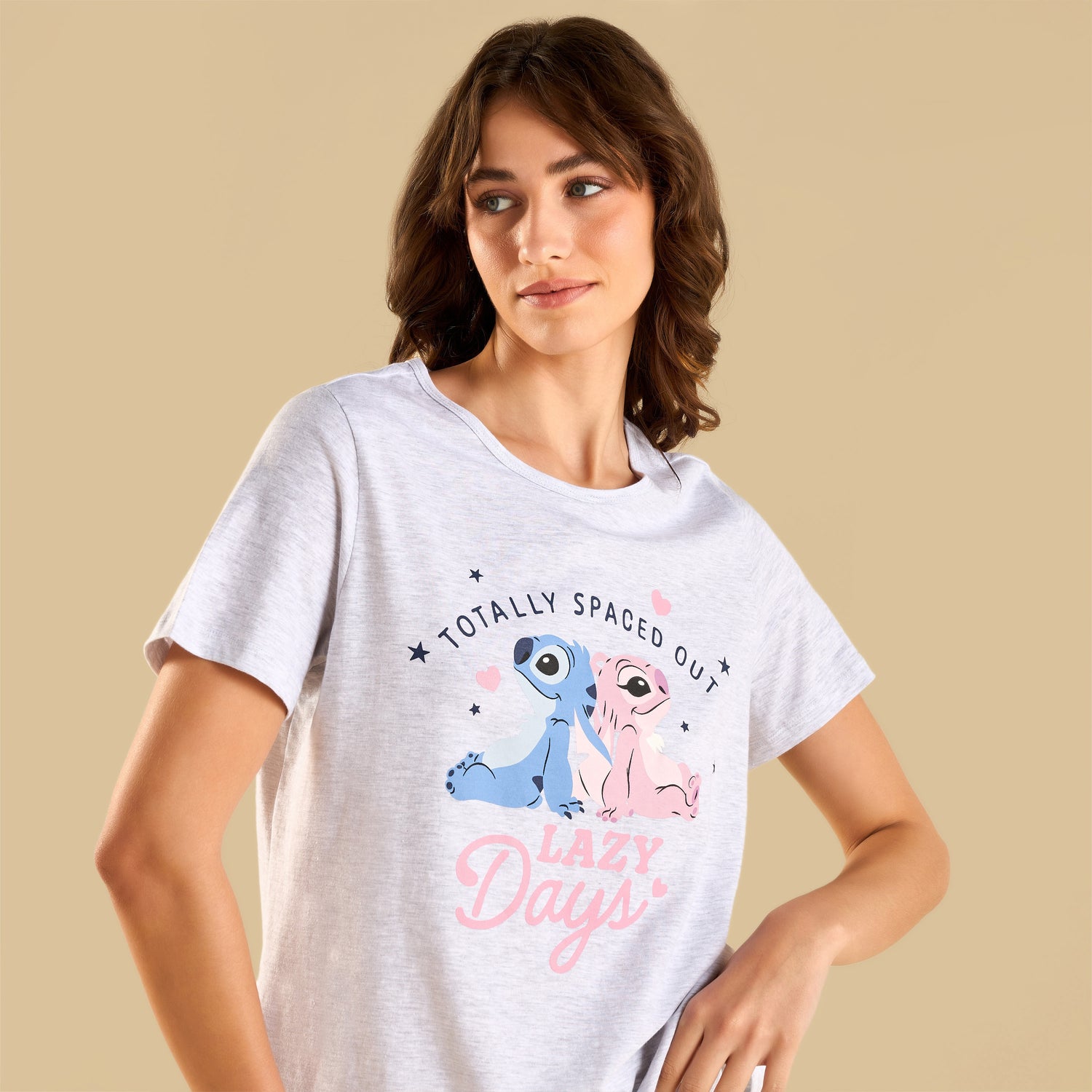 Angel and Stitch Print Pyjama Set