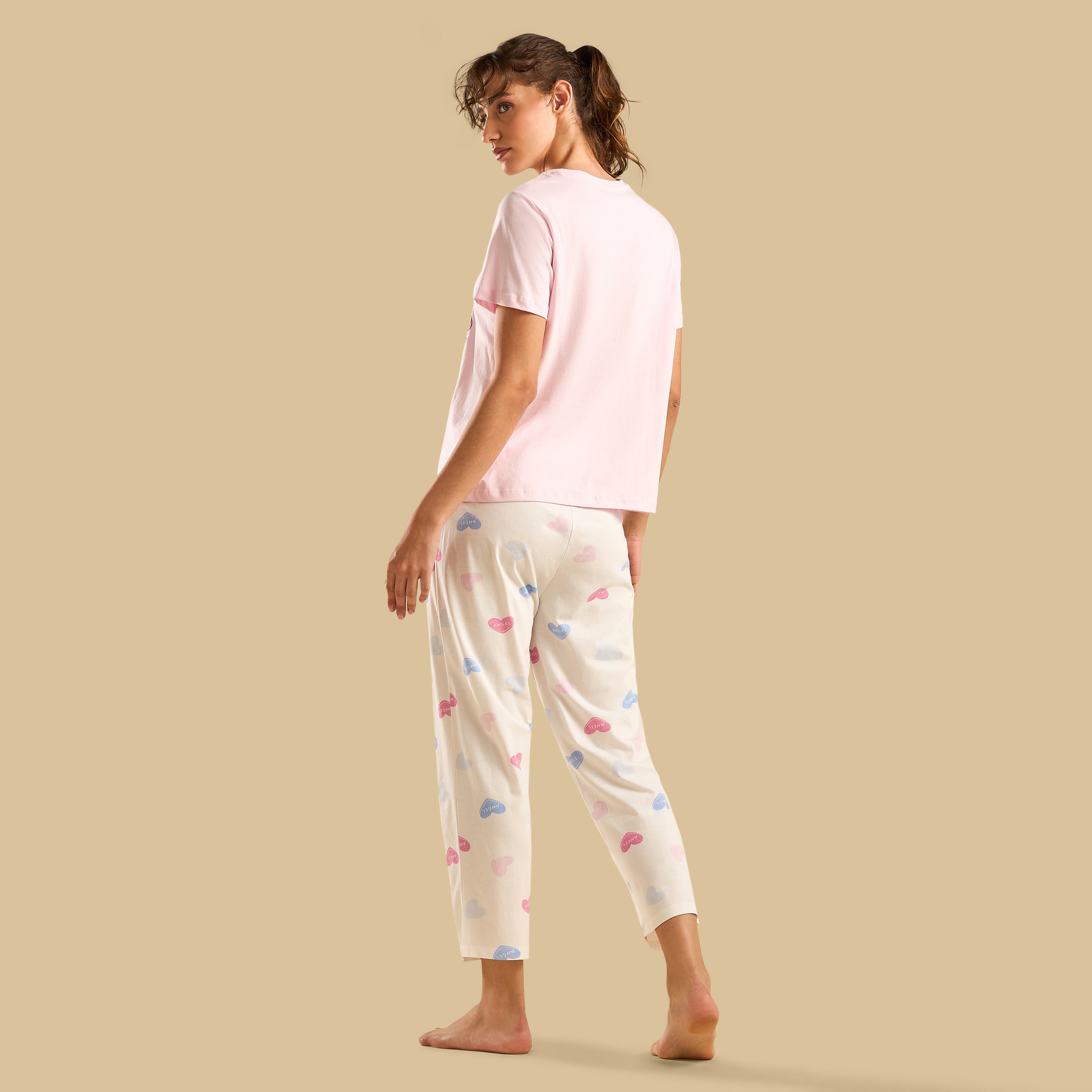 Stitch and Angel Print Cotton Pyjama Set