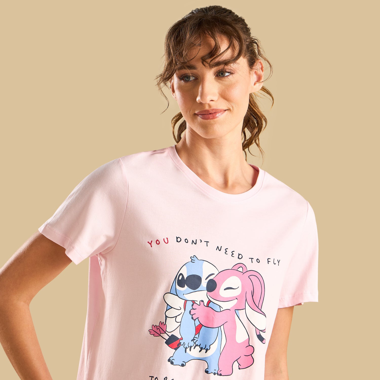 Stitch and Angel Print Cotton Pyjama Set