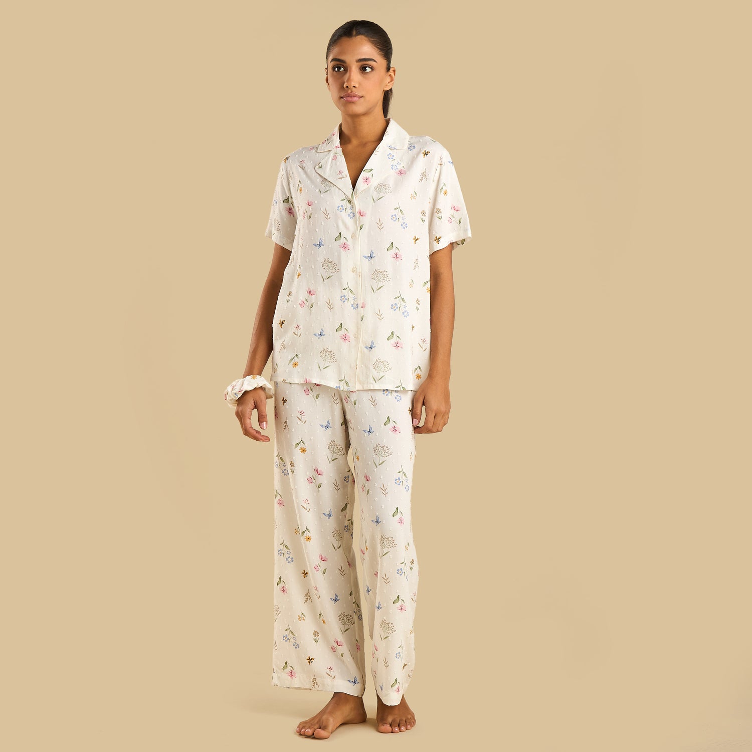 Floral Print Viscose Pyjama Set