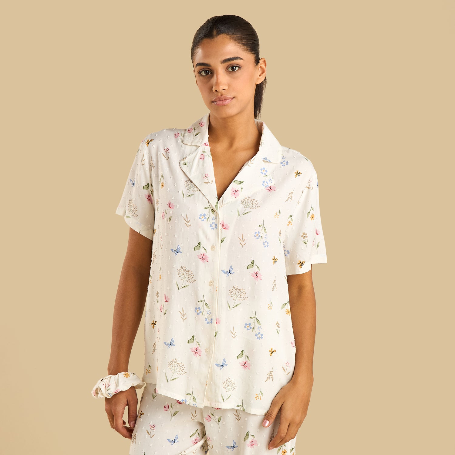 Floral Print Viscose Pyjama Set