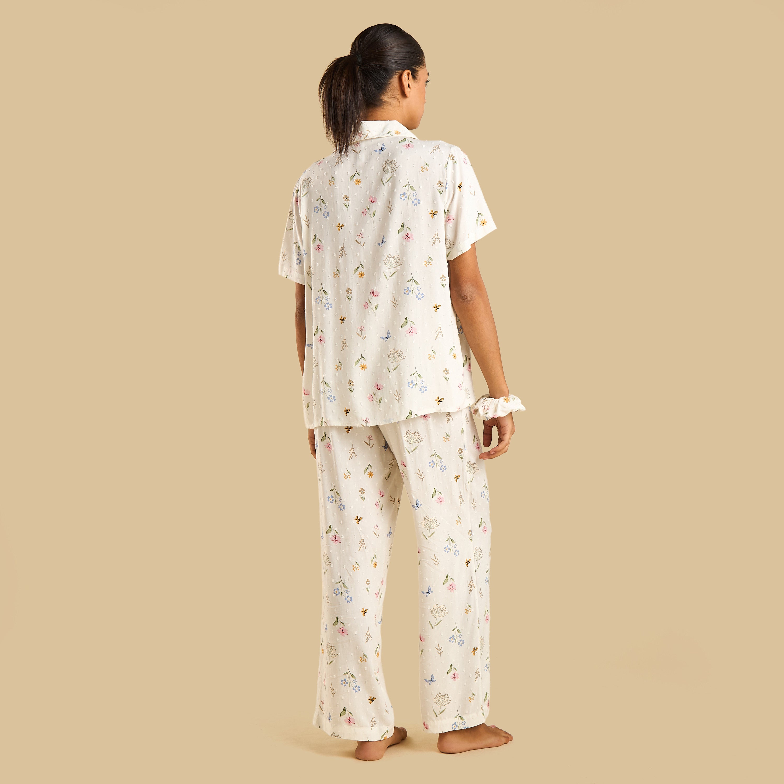 Floral Print Viscose Pyjama Set