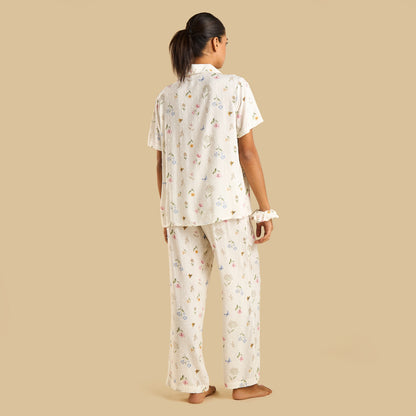 Floral Print Viscose Pyjama Set