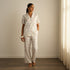 Floral Print Viscose Pyjama Set - Cream / XXL