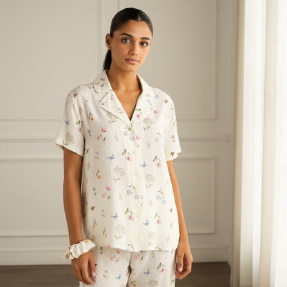 Floral Print Viscose Pyjama Set