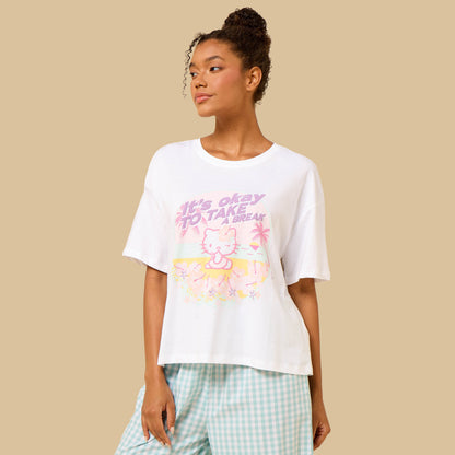 Hello Kitty Print Cotton Pyjama Set
