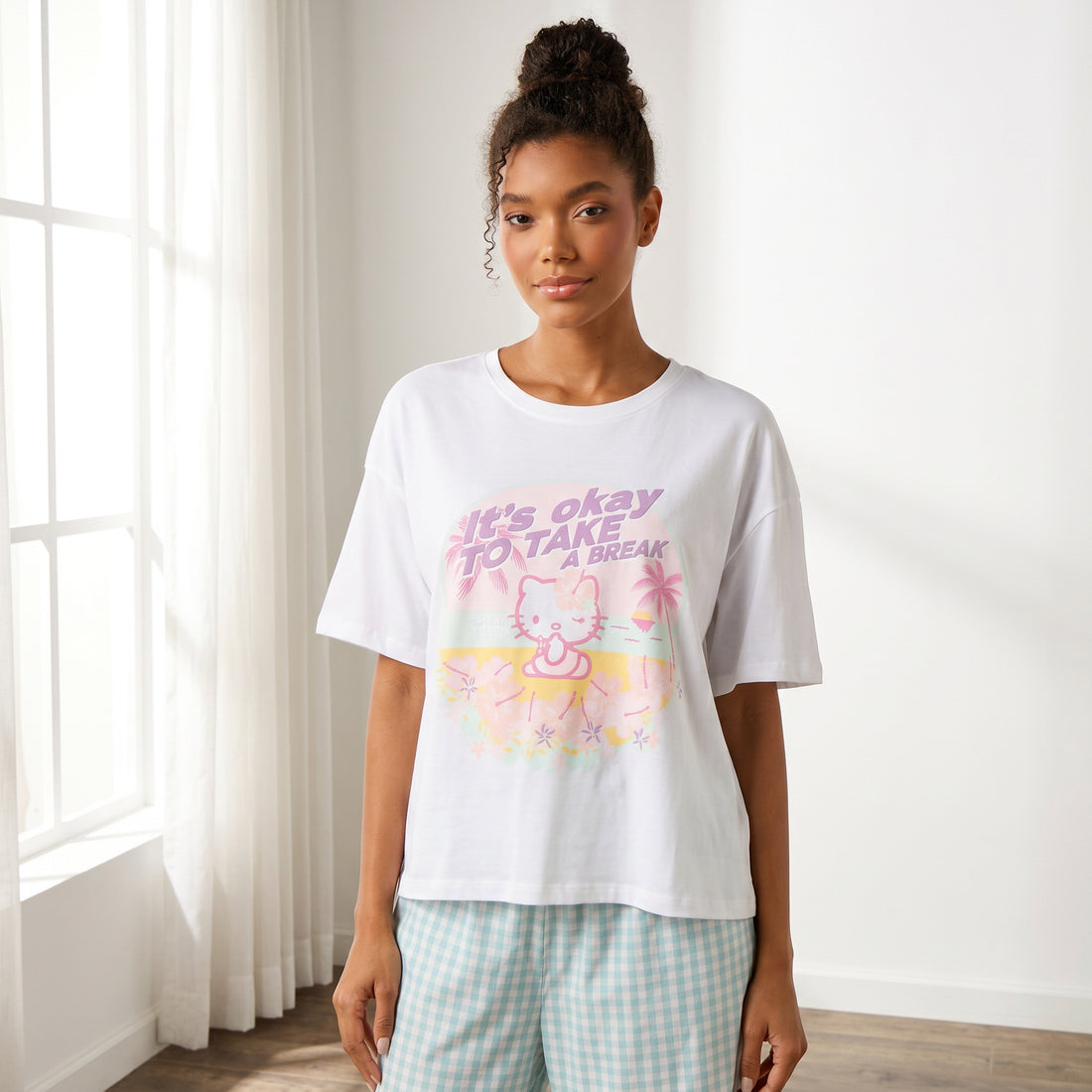 Hello Kitty Print Cotton Pyjama Set