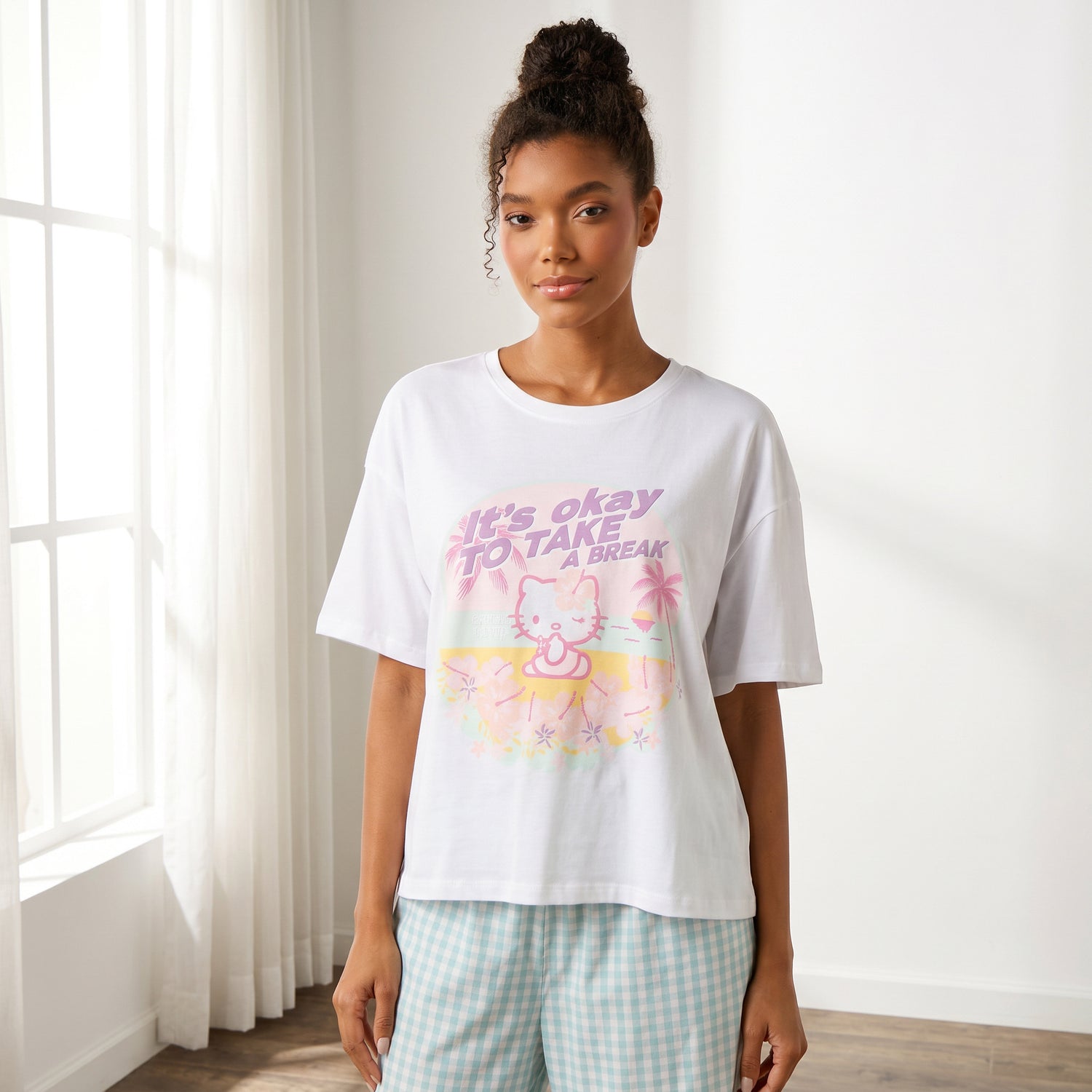 Hello Kitty Print Cotton Pyjama Set