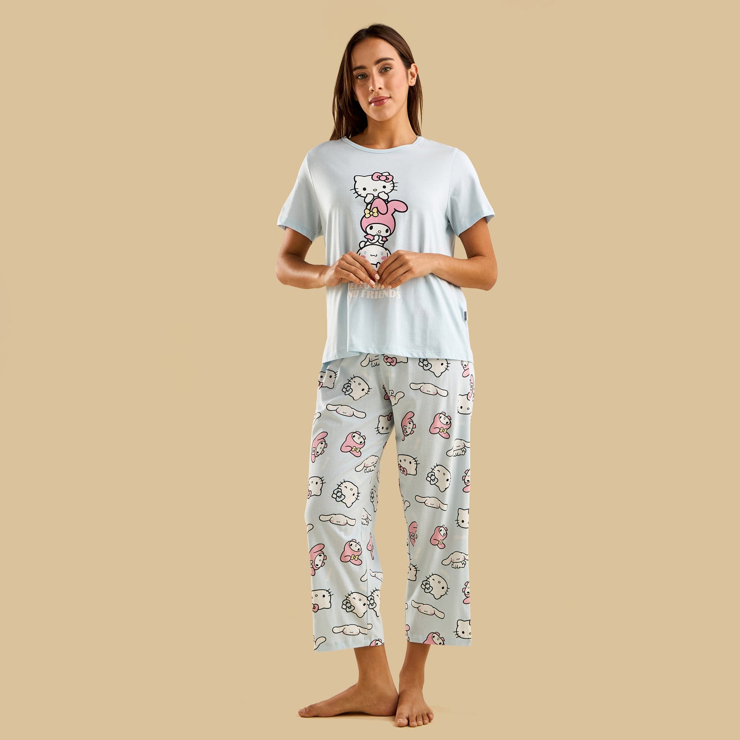 Hello Kitty and Friends Print Pyjama Set