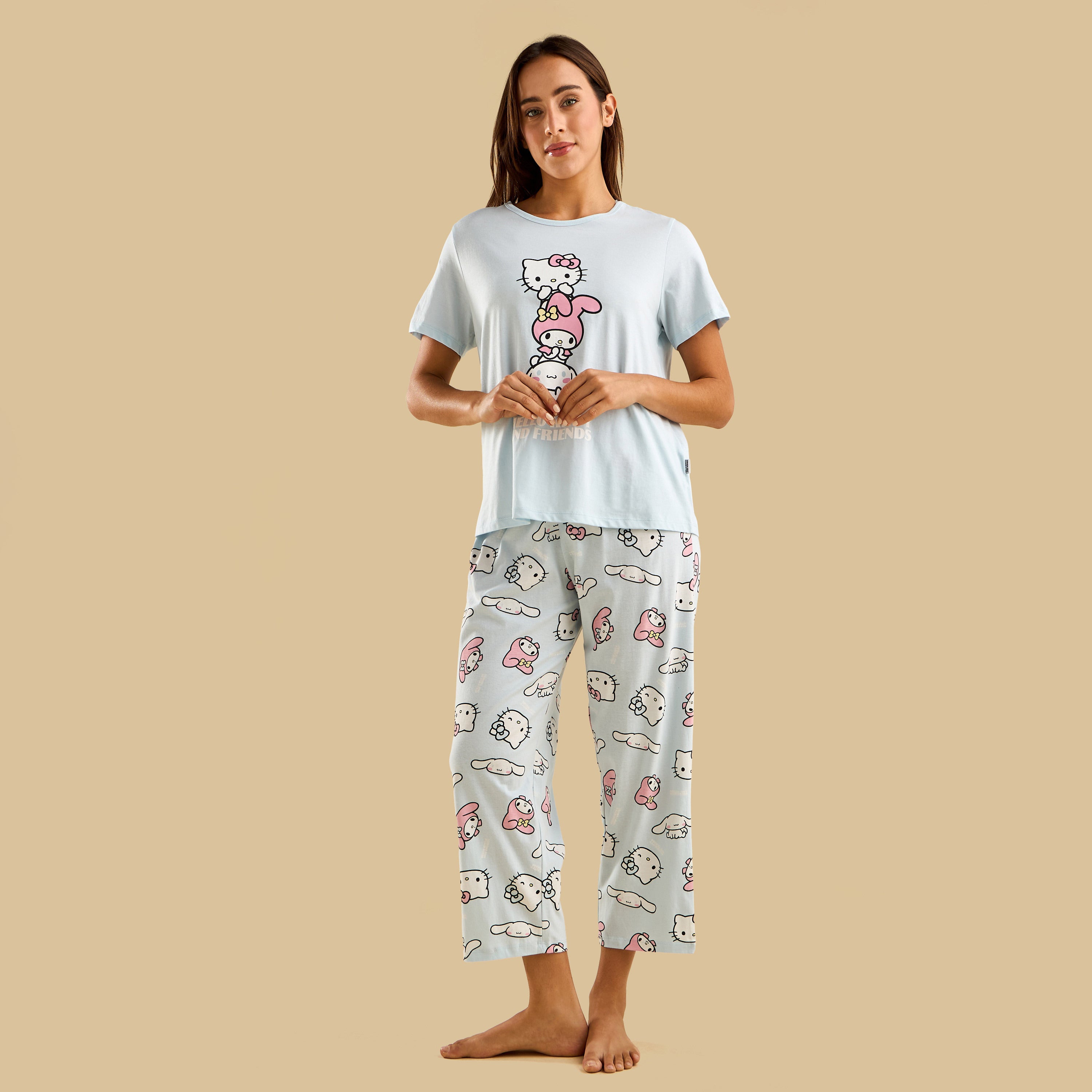 Hello Kitty and Friends Print Pyjama Set