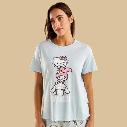 Hello Kitty and Friends Print Pyjama Set