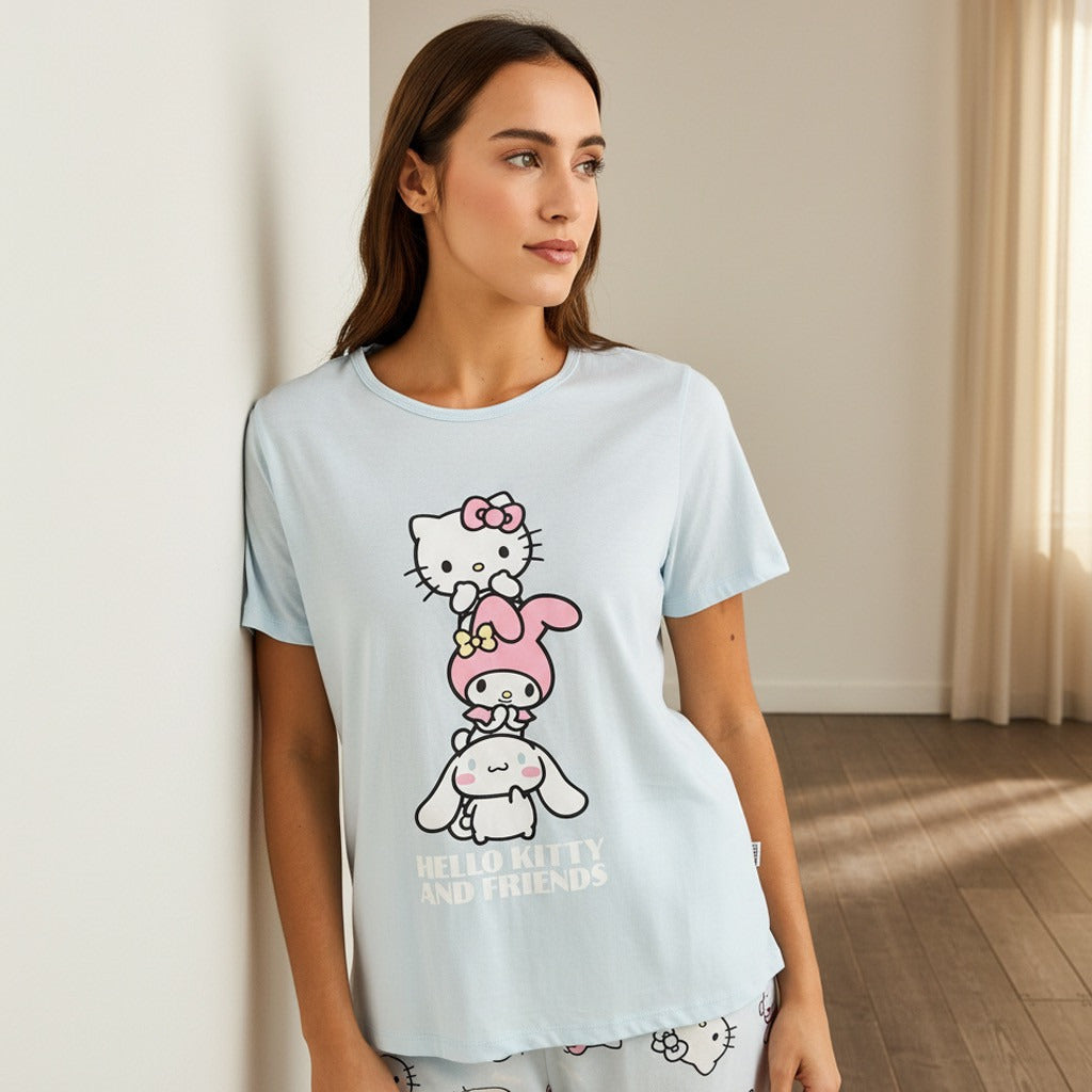 Hello Kitty and Friends Print Pyjama Set