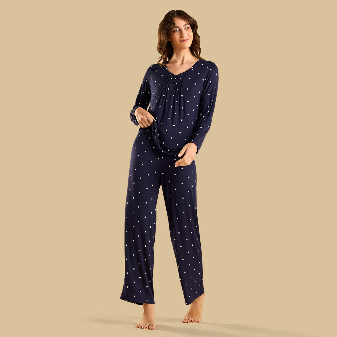 Star Print Pyjama Set - Blue / XXL