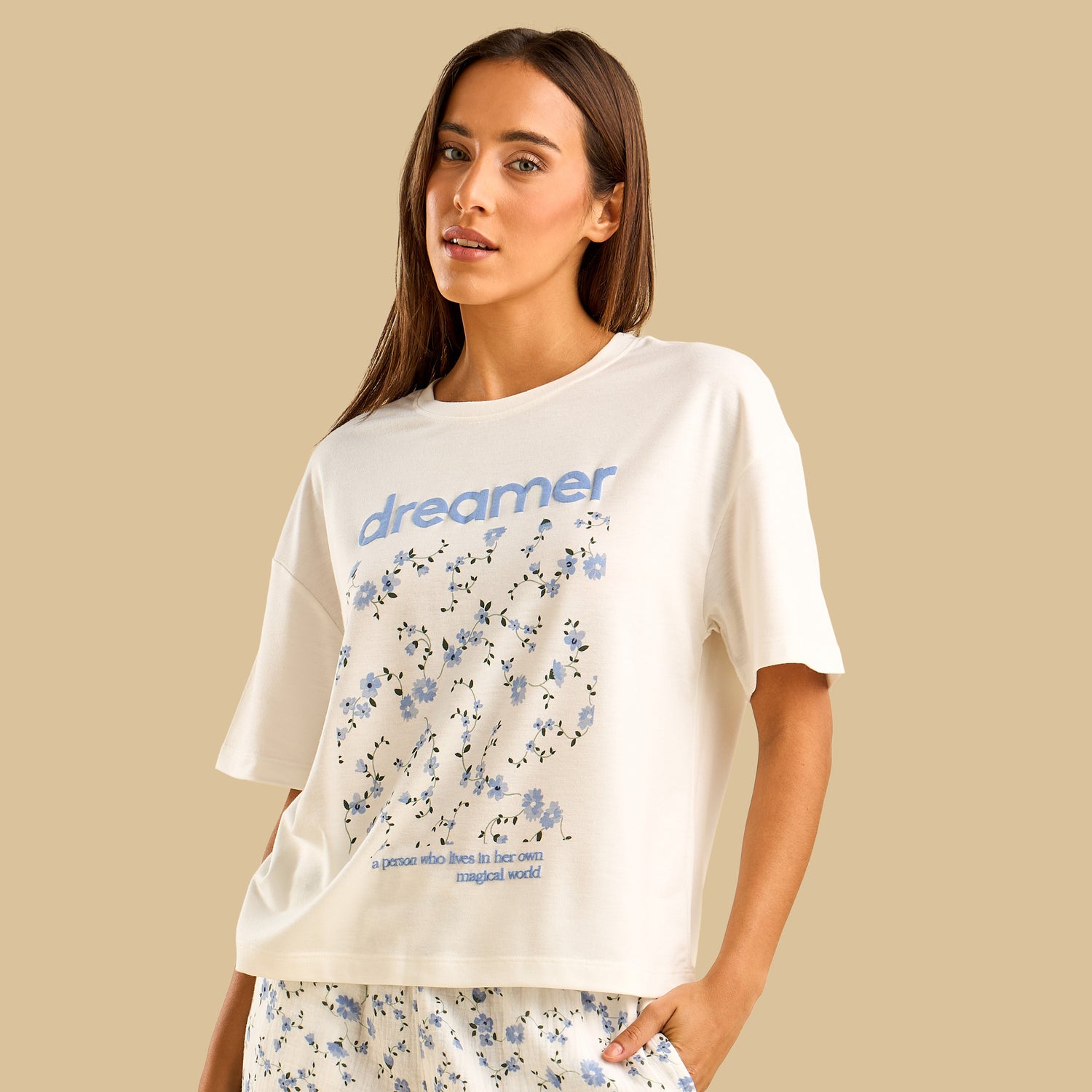 Floral Print Cotton Pyjama Set