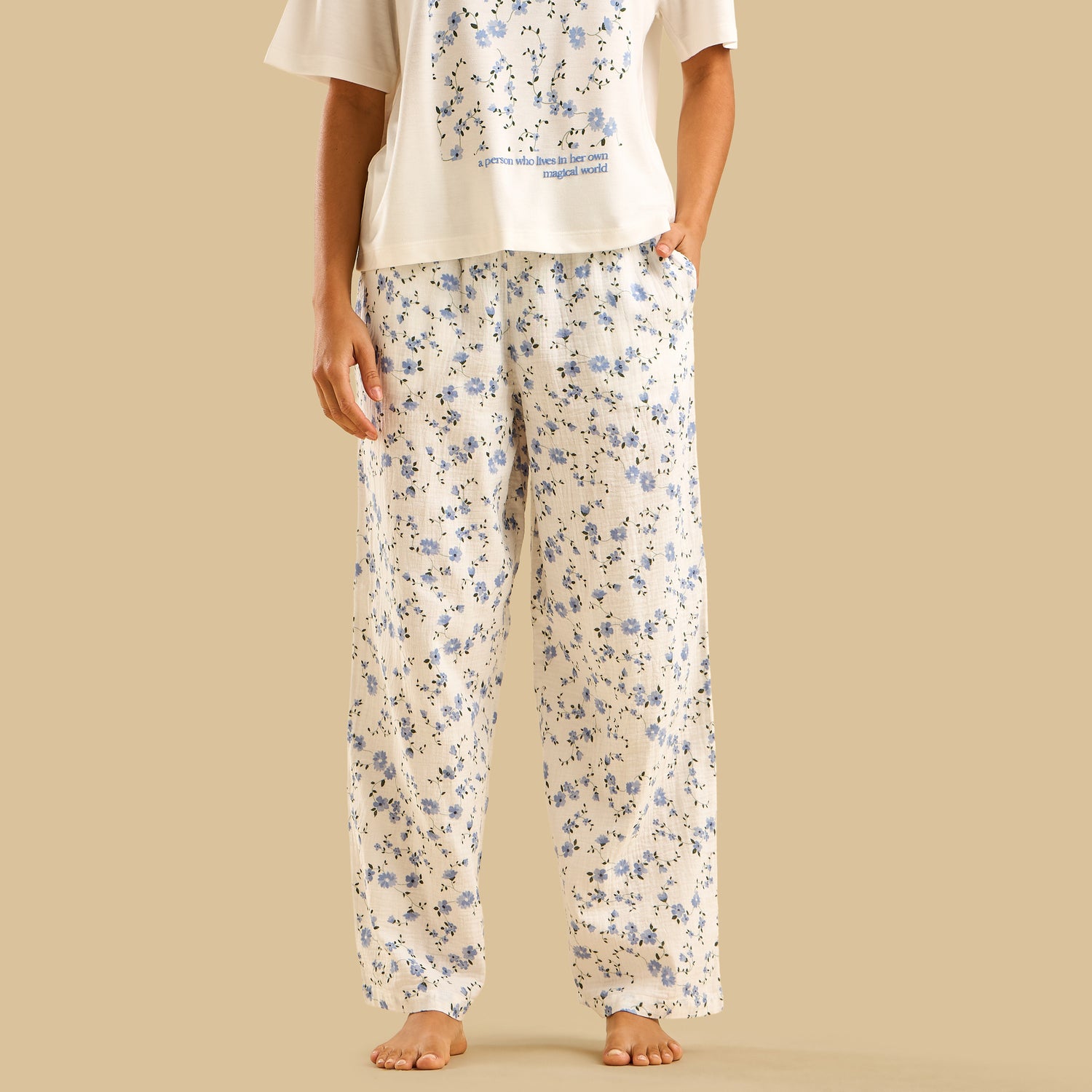 Floral Print Cotton Pyjama Set