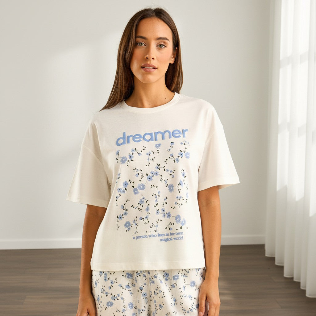Floral Print Cotton Pyjama Set