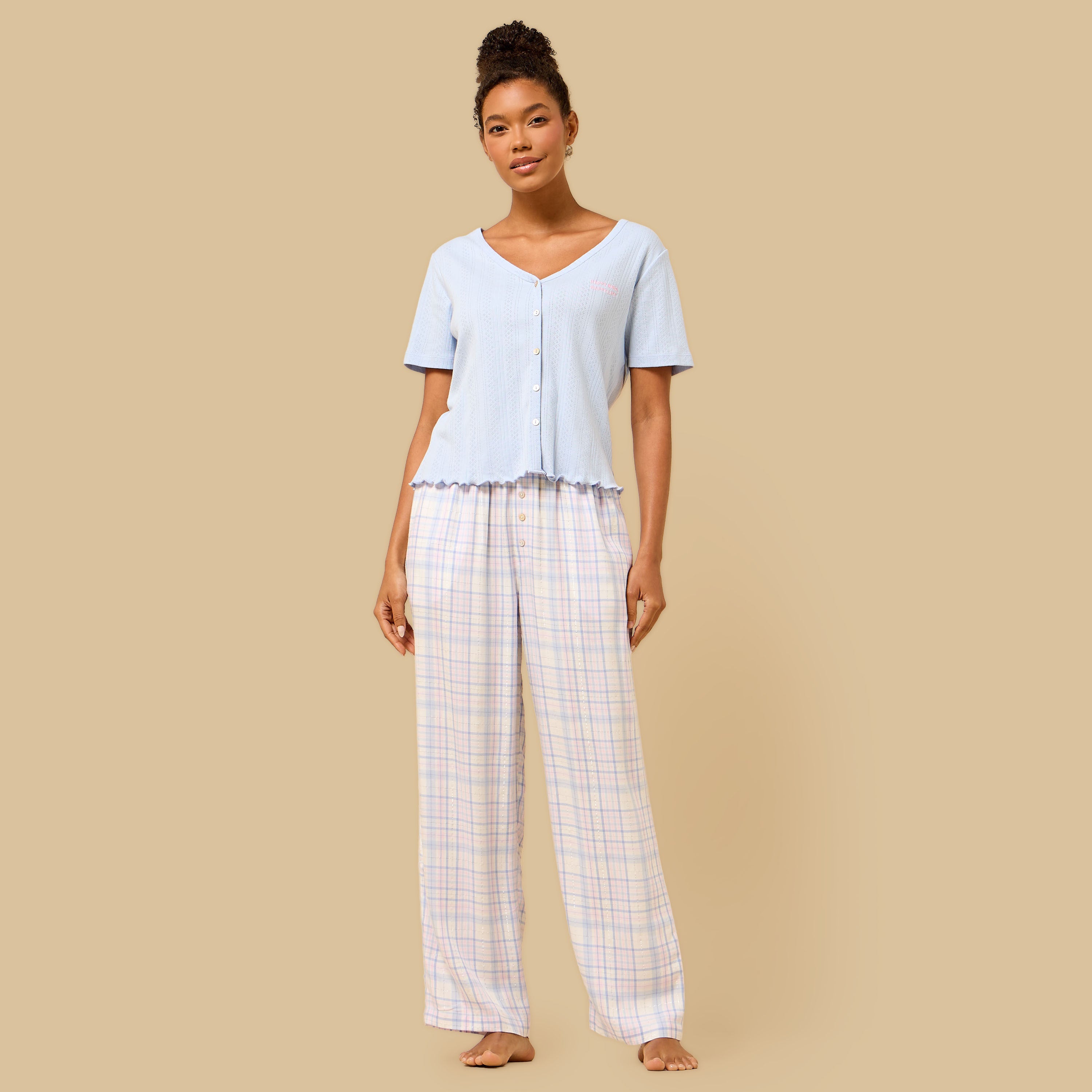 Checked Cotton Pyjama Set
