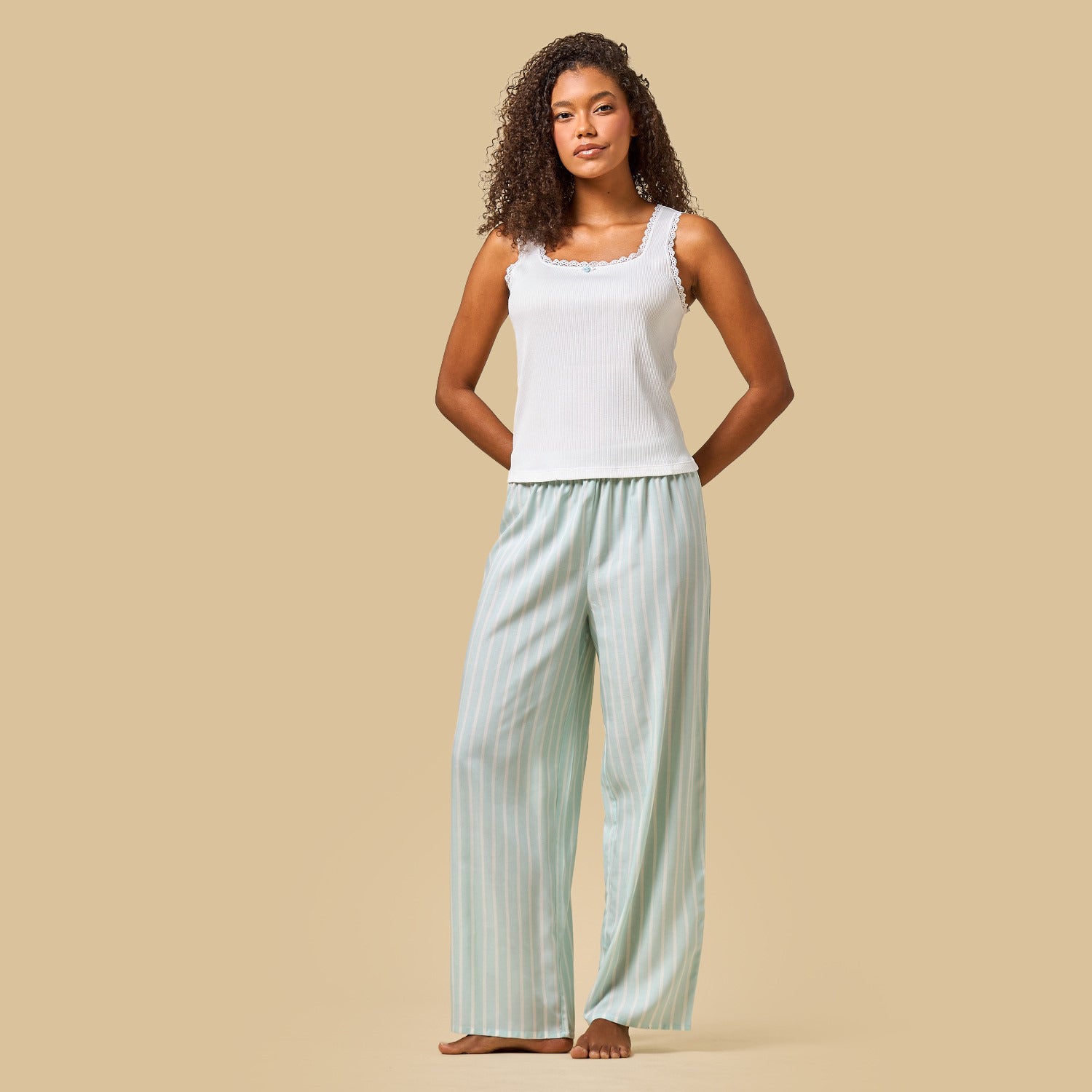 Striped Viscose Pyjama Set
