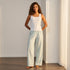 Striped Viscose Pyjama Set - White / XXL