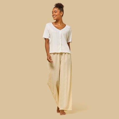 Textured Pointelle Dobby Pyjama Set