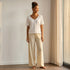 Textured Pointelle Dobby Pyjama Set - Cream / XXL