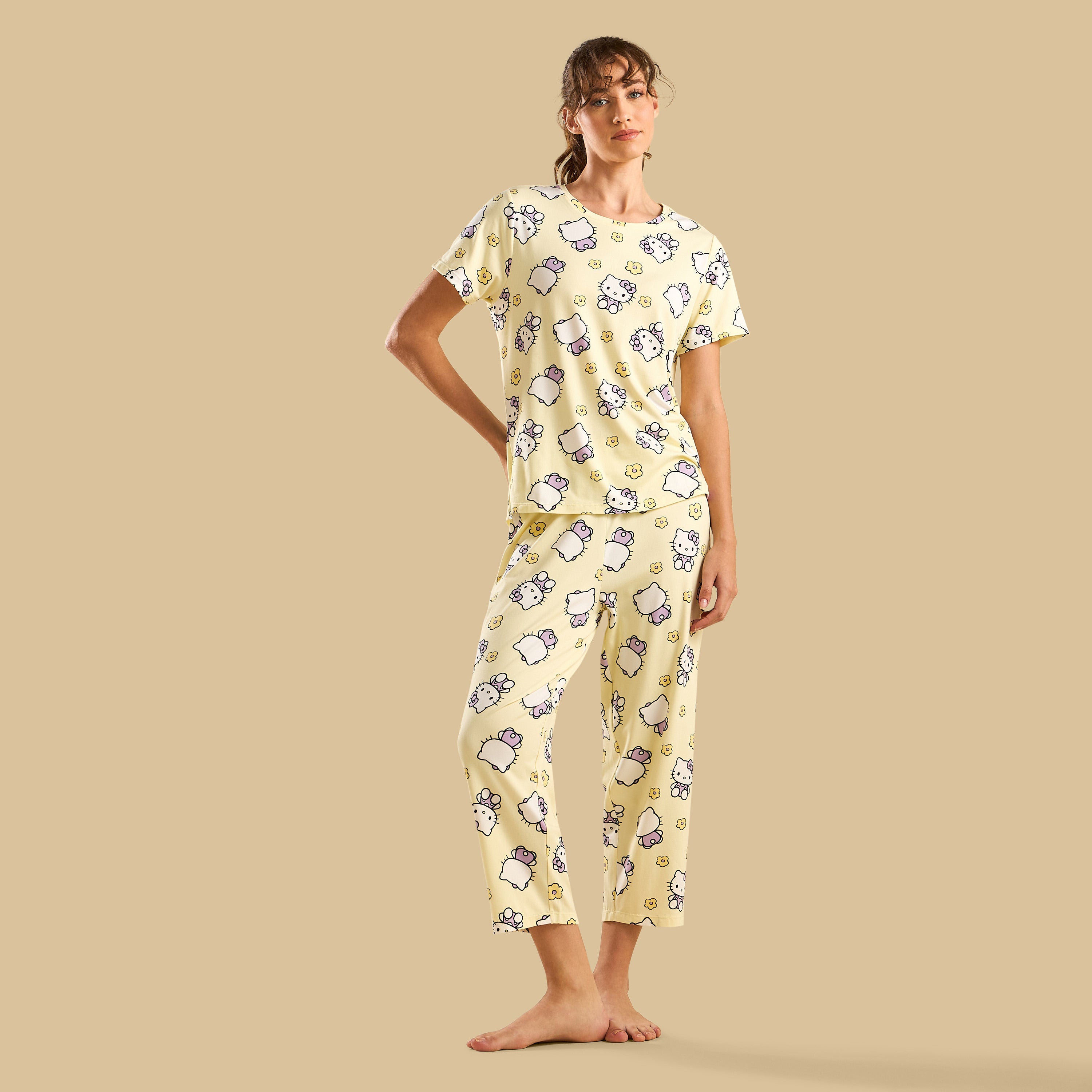 Hello Kitty Print Pyjama Set