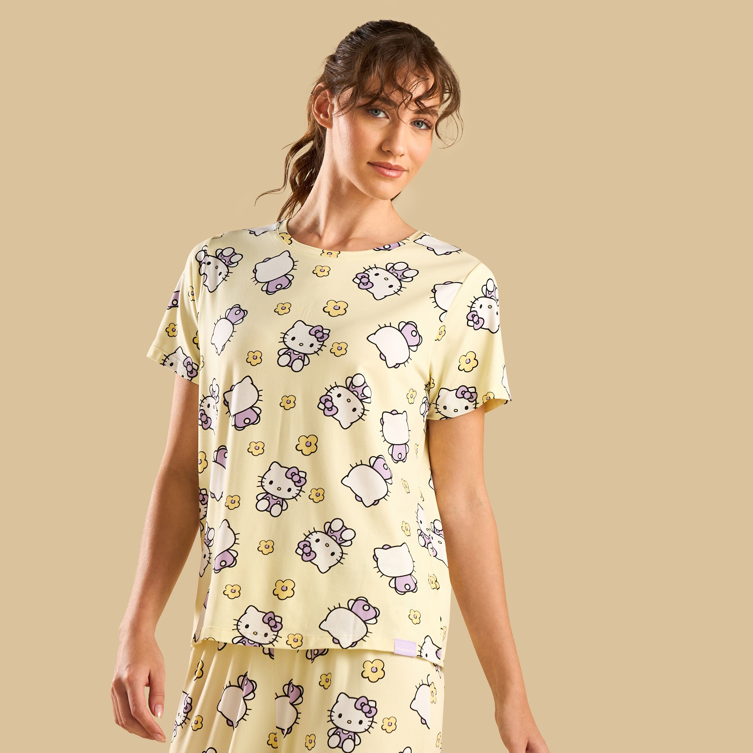 Hello Kitty Print Pyjama Set