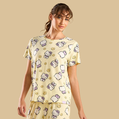 Hello Kitty Print Pyjama Set