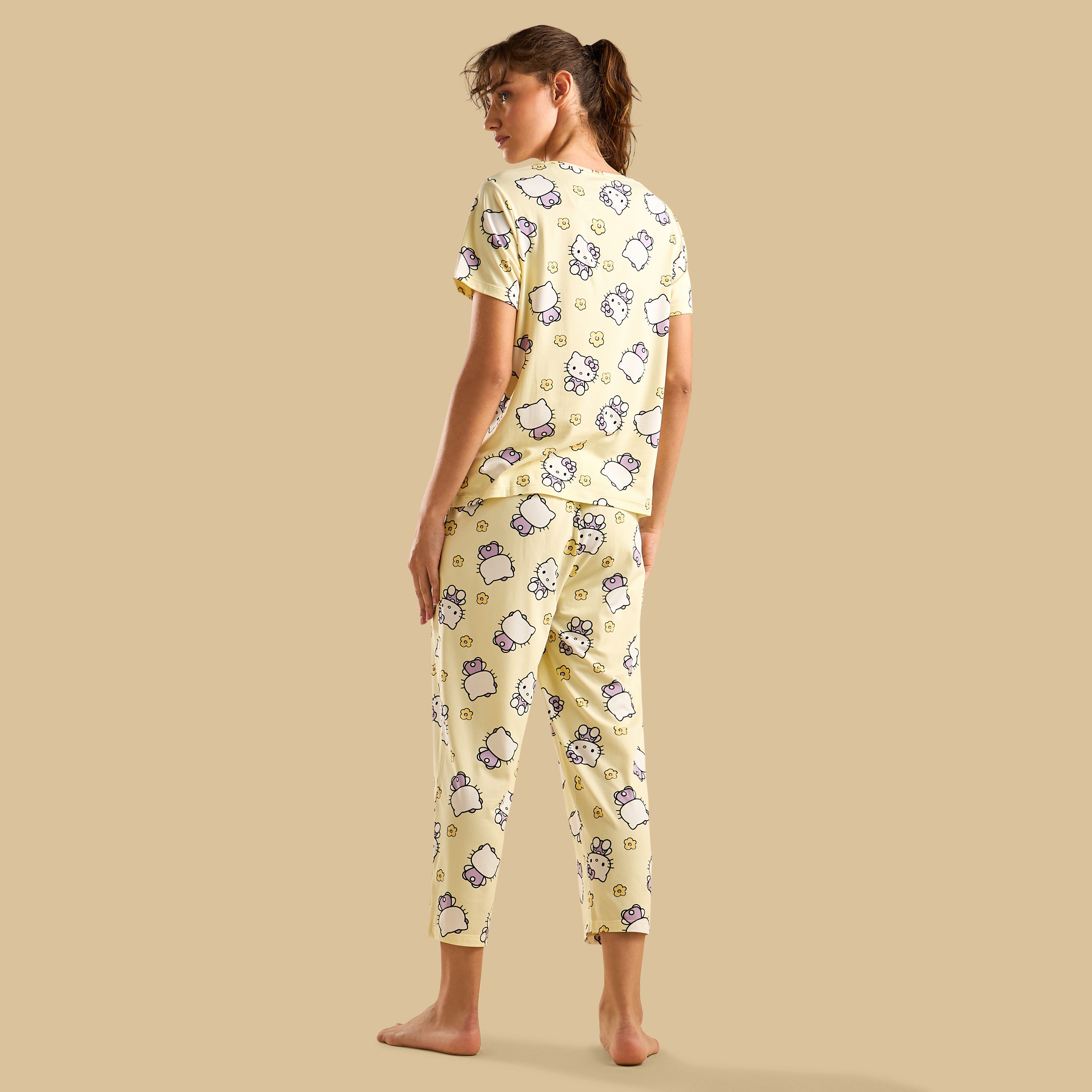 Hello Kitty Print Pyjama Set