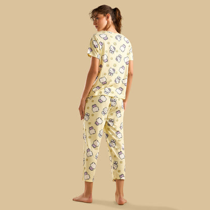 Hello Kitty Print Pyjama Set