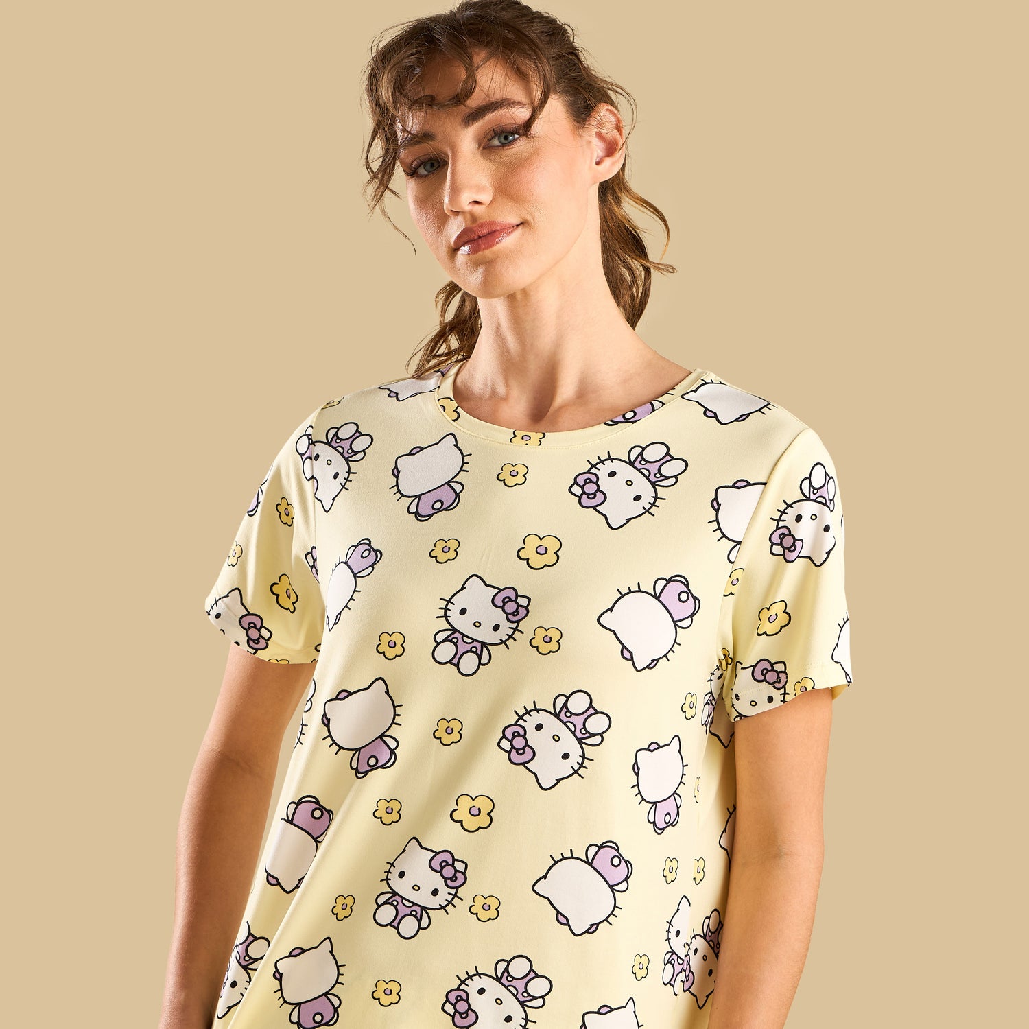 Hello Kitty Print Pyjama Set