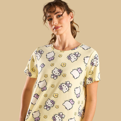 Hello Kitty Print Pyjama Set