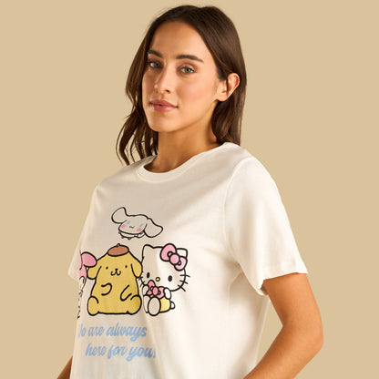 Hello Kitty and Friends Print Cotton Pyjama Set