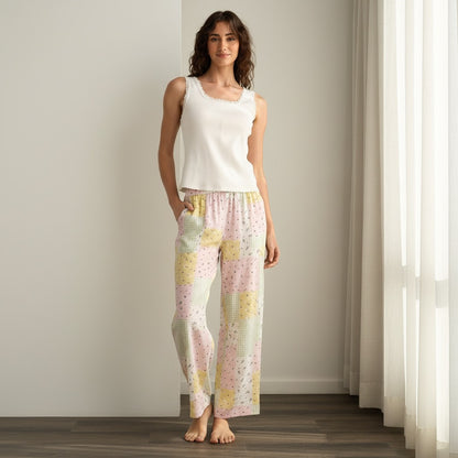 Printed Pyjama Set - White / XXL