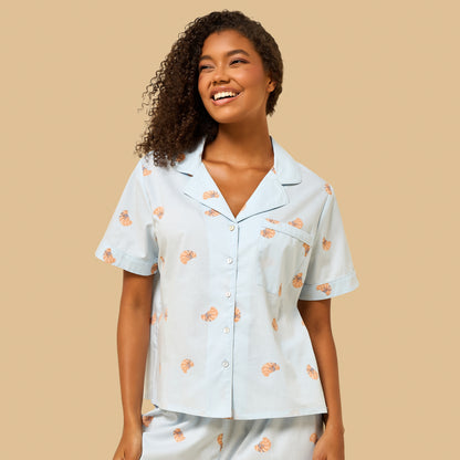 Croissant Print Cotton Pyjama Set