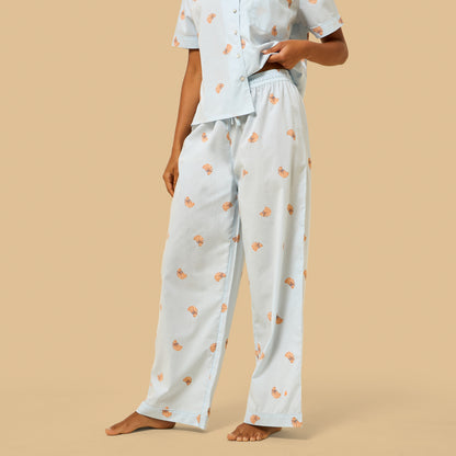 Croissant Print Cotton Pyjama Set