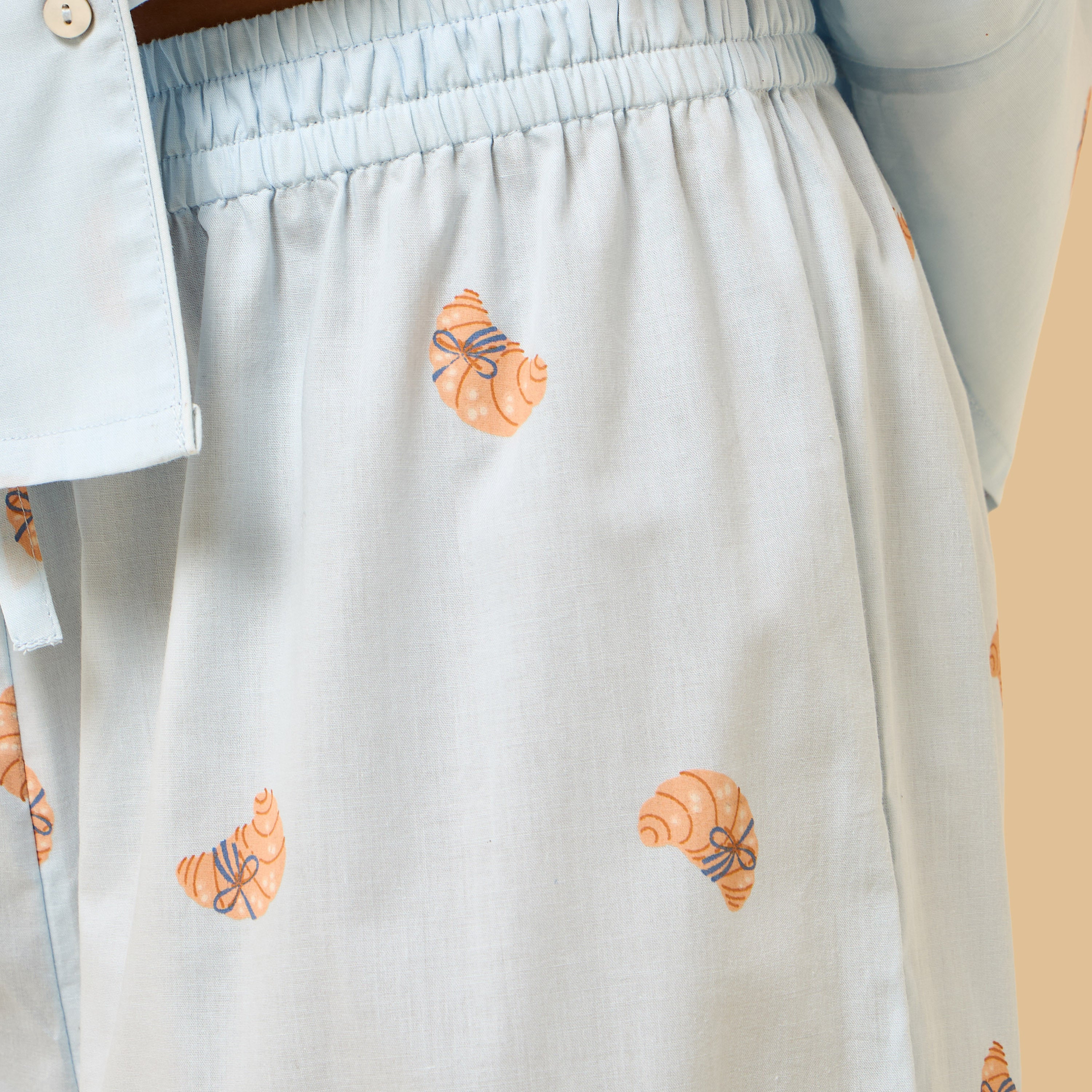 Croissant Print Cotton Pyjama Set