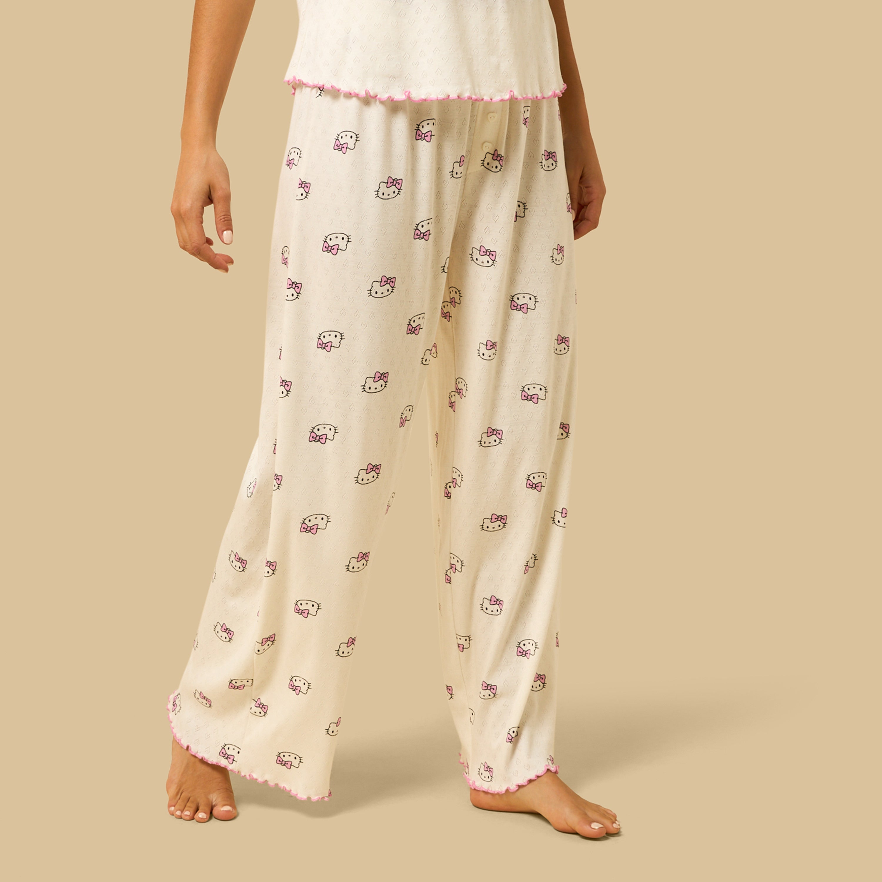 Hello Kitty Print Cotton Pyjama Set