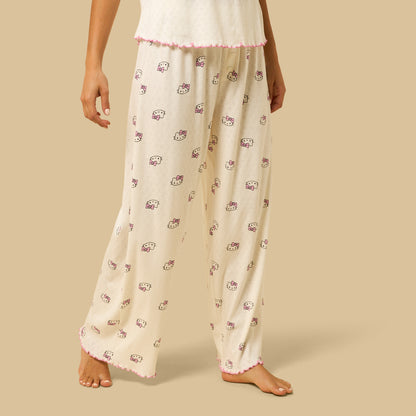 Hello Kitty Print Cotton Pyjama Set