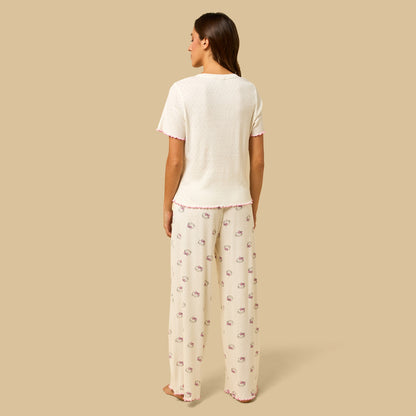 Hello Kitty Print Cotton Pyjama Set