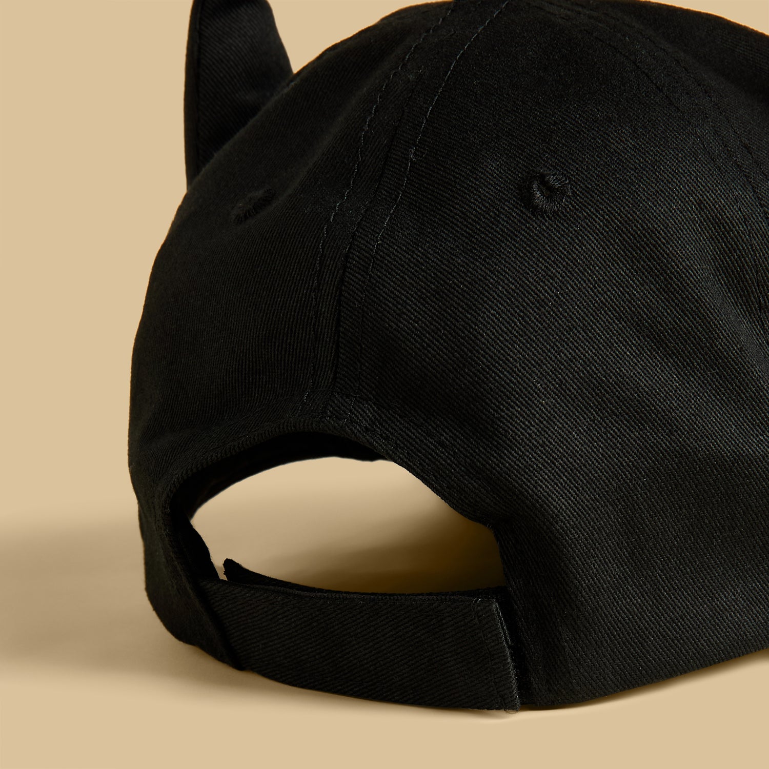 Batman Ear Applique Cap with Hook and Loop Strap Closure