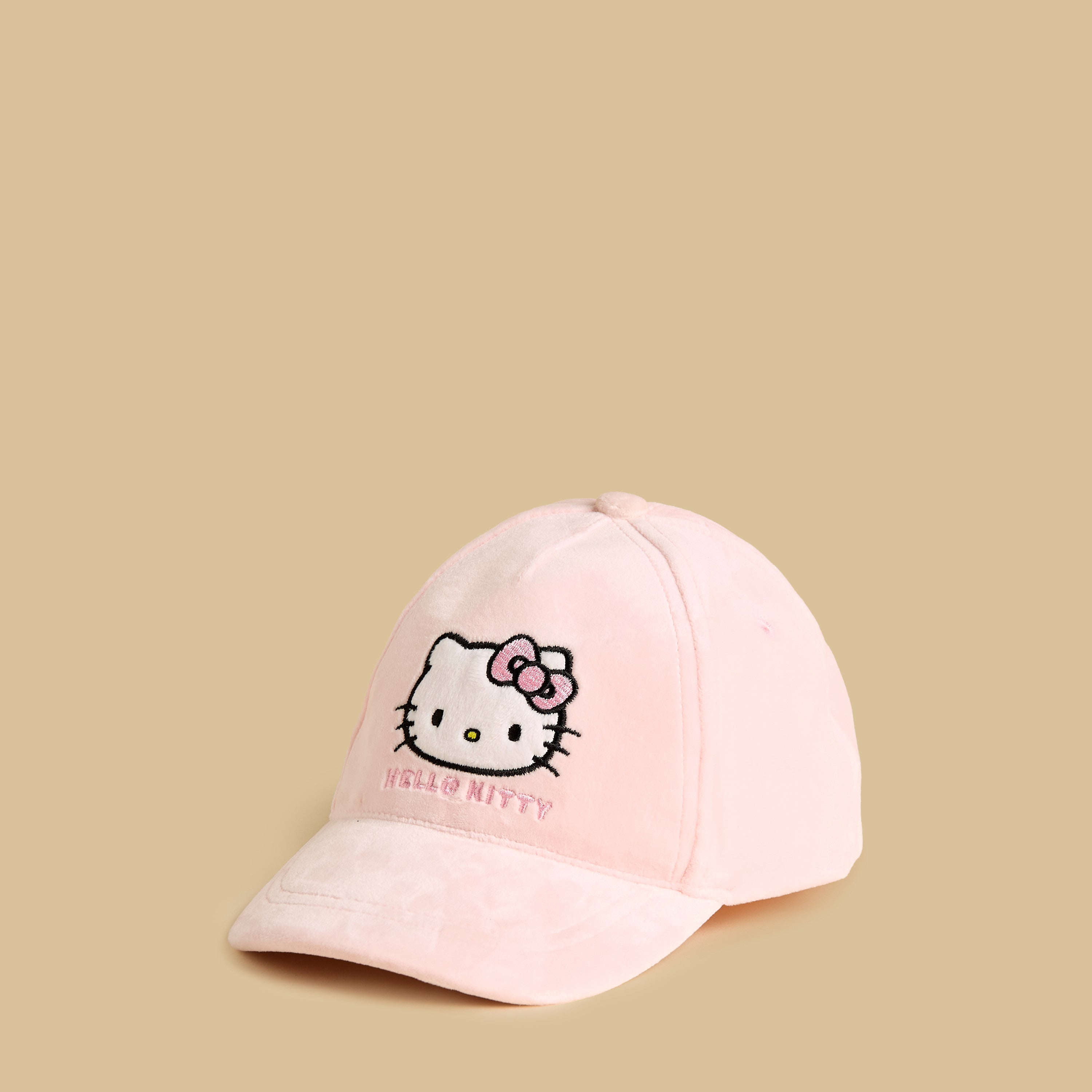 Hello Kitty Embroidered Cap with Hook and Loop Strap Closure - Pink / 1-3 yrs
