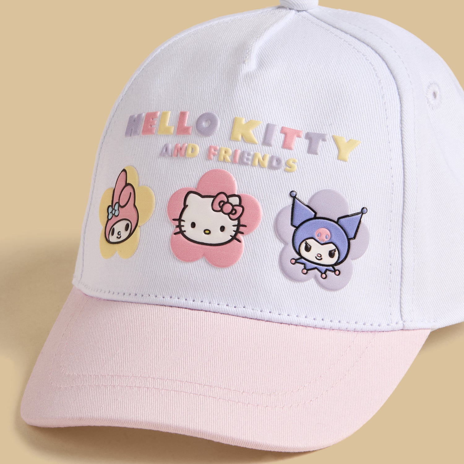Hello Kitty and Friends Applique Cap with Hook and Loop Strap Closure