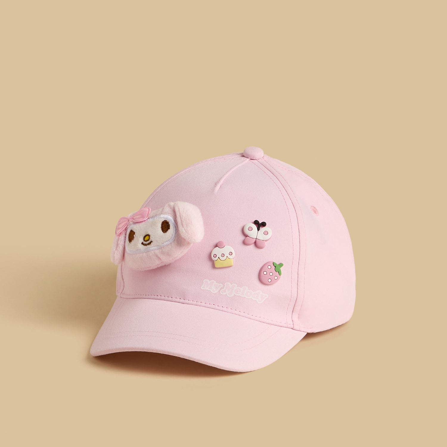 My Melody Accent Cap with Hook and Loop Strap Closure - Pink / 1-3 yrs