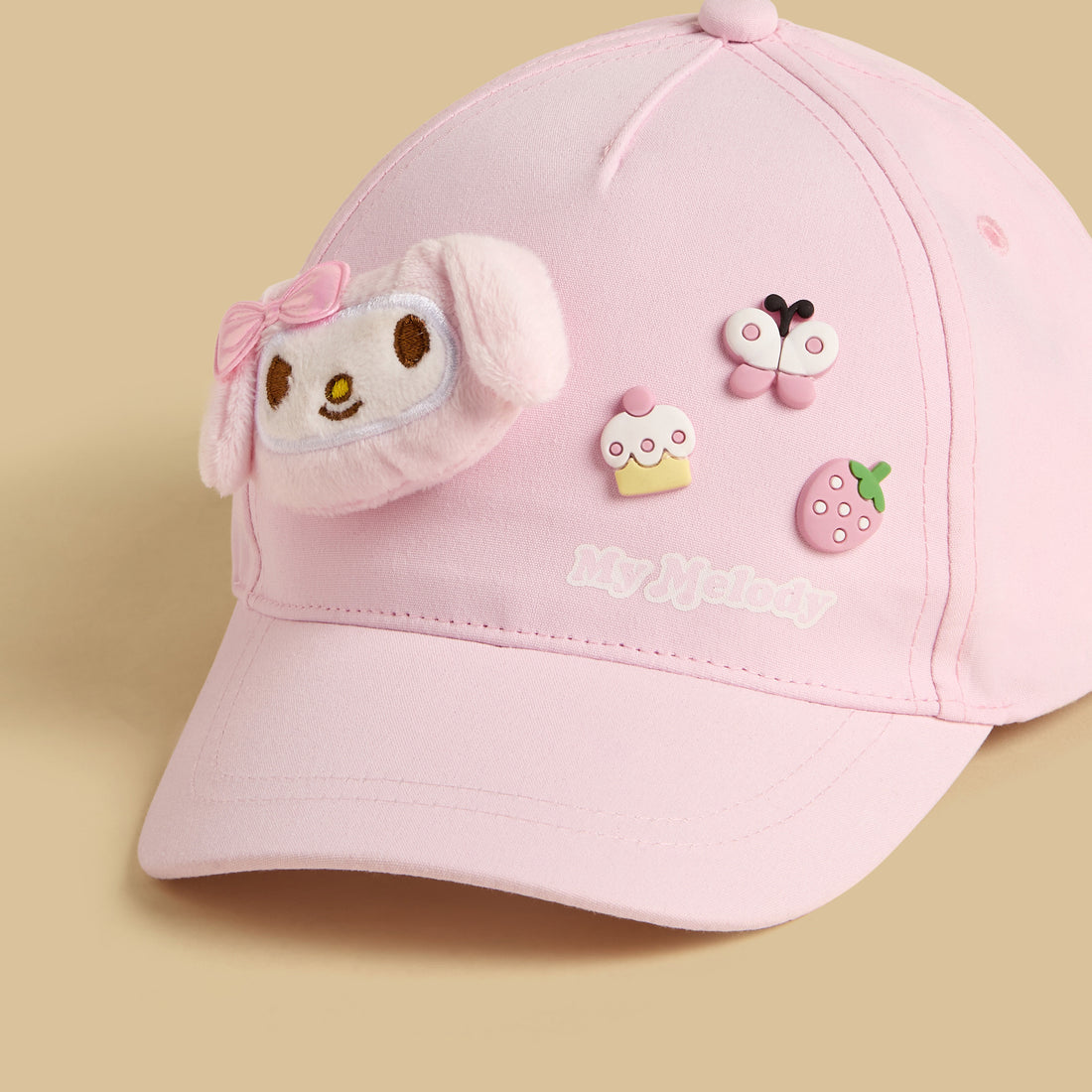 My Melody Accent Cap with Hook and Loop Strap Closure