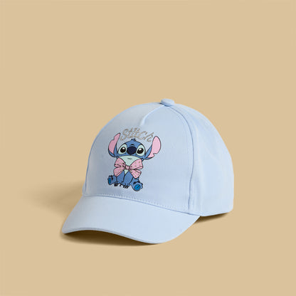 Stitch Print Cap with Hook and Loop Strap Closure - Blue / 1-3 yrs
