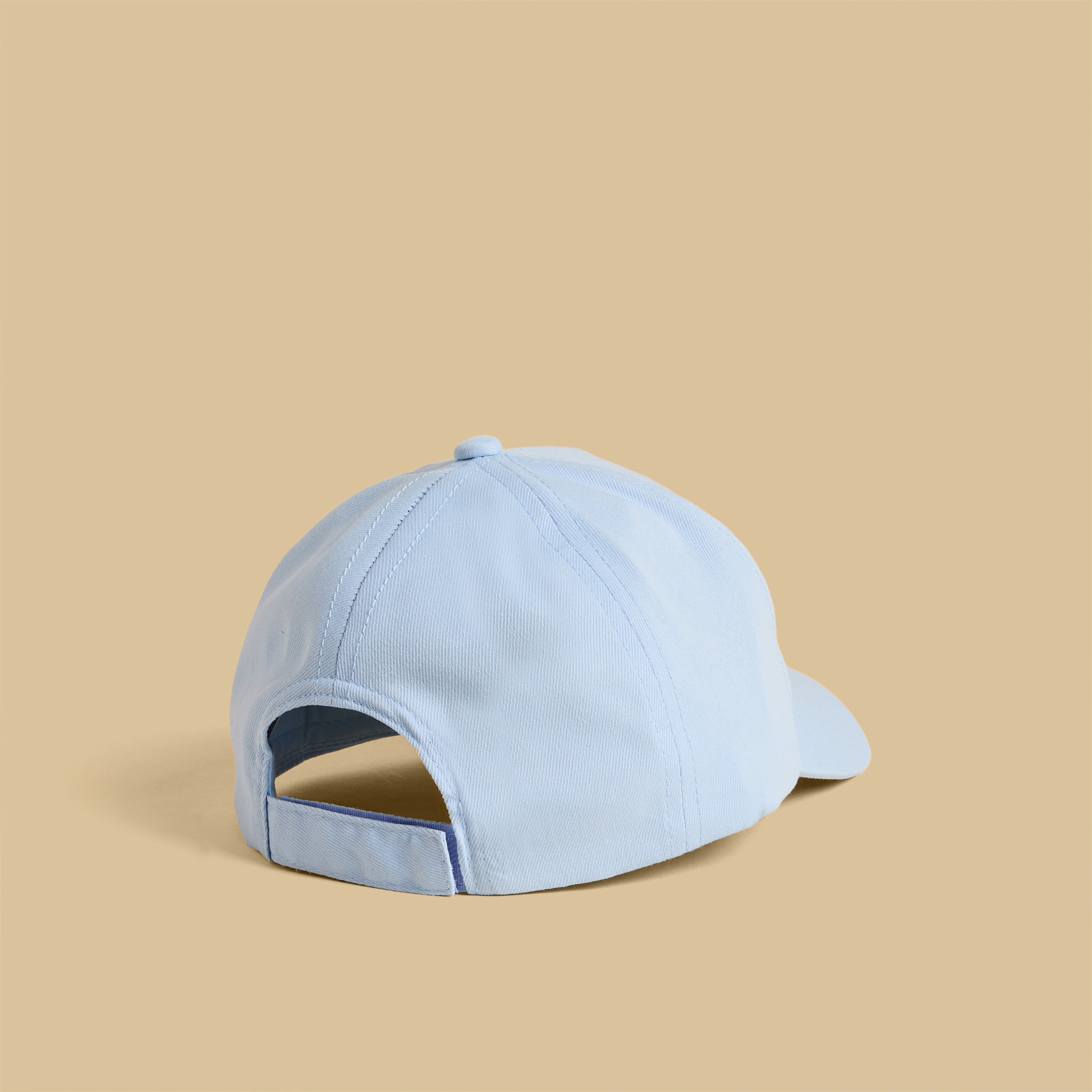 Stitch Print Cap with Hook and Loop Strap Closure