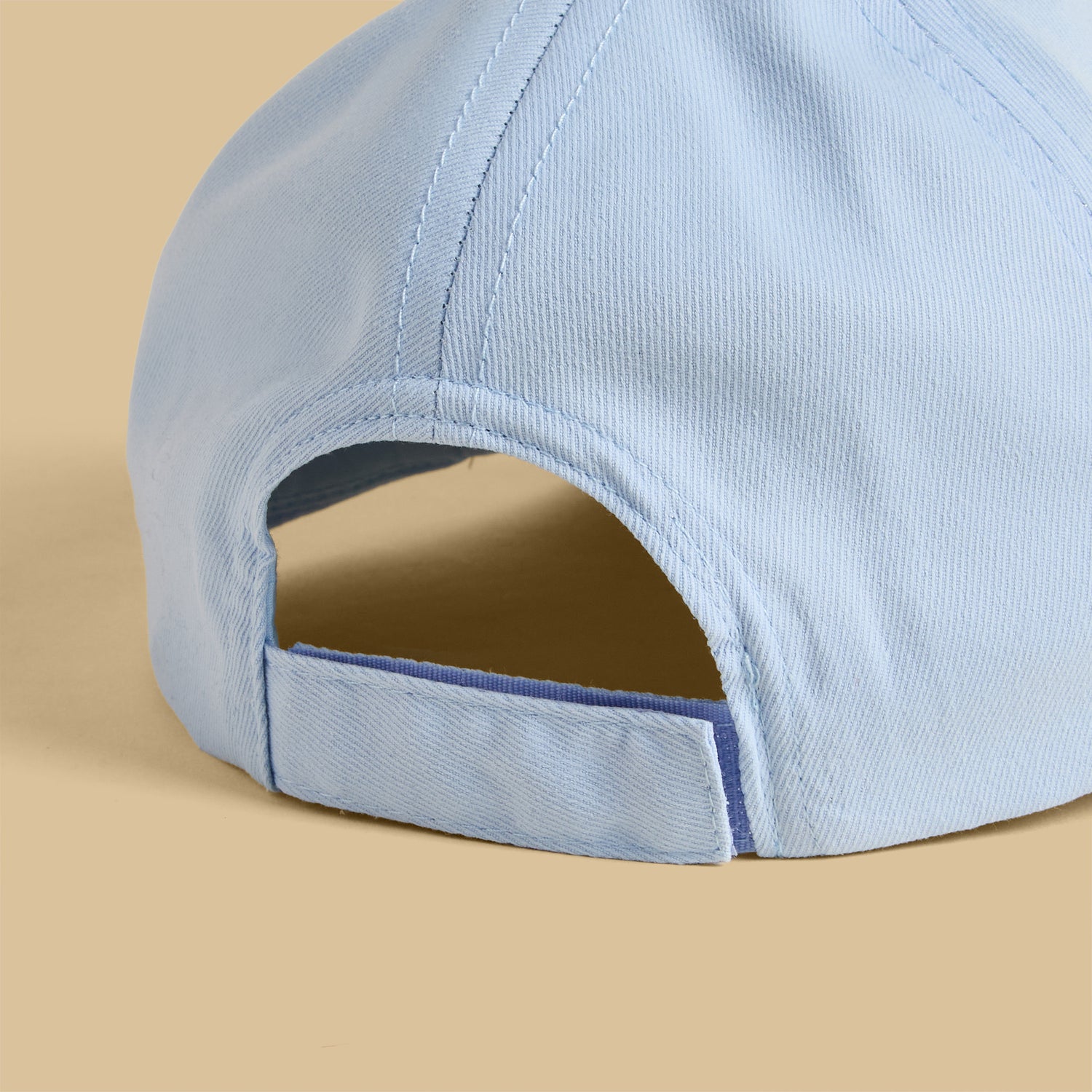 Stitch Print Cap with Hook and Loop Strap Closure